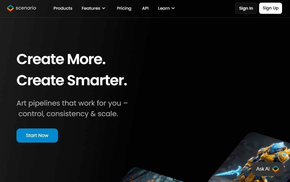 Скриншот сайта Scenario