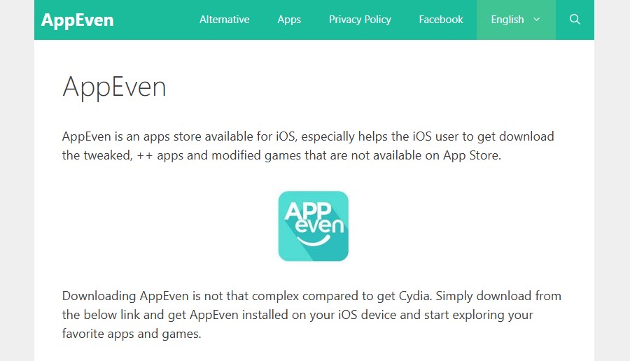 Скриншот сайта AppEven
