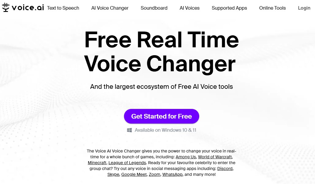 Скриншот сайта Voice AI