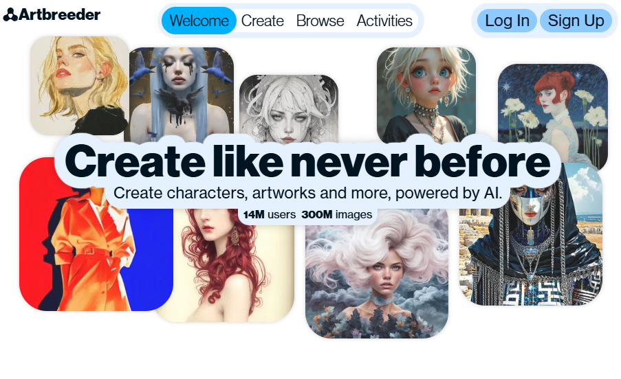 Скриншот сайта Artbreeder